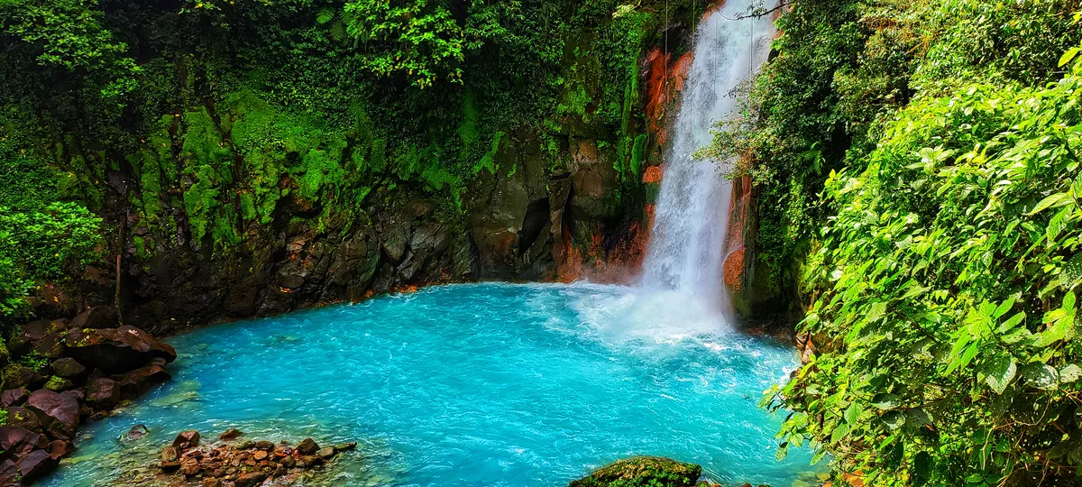 Stunning waterfalls Costa Rica Río Celeste