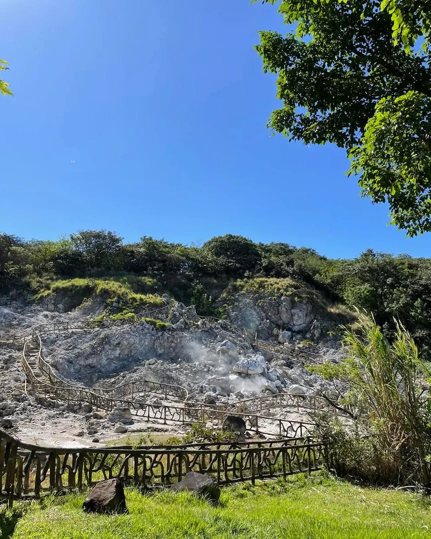 Volcanic mud pools in live crater at Miravalles, Costa Rica