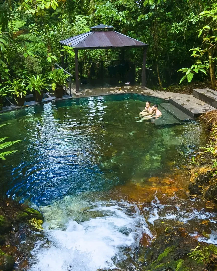 Cascading waterfall on the 7km Sensoria trail, Costa Rica